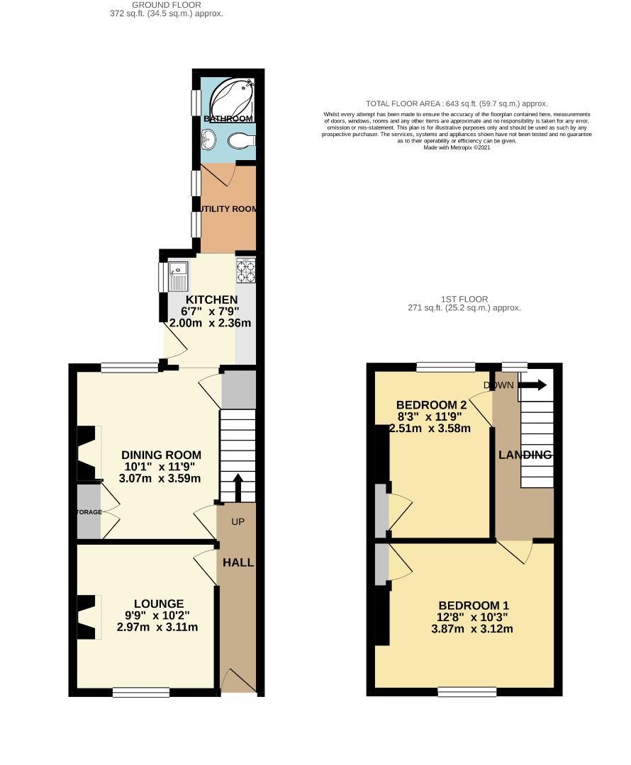 Floorplans For Gladstone Street, Acomb, York, YO24 4NQ