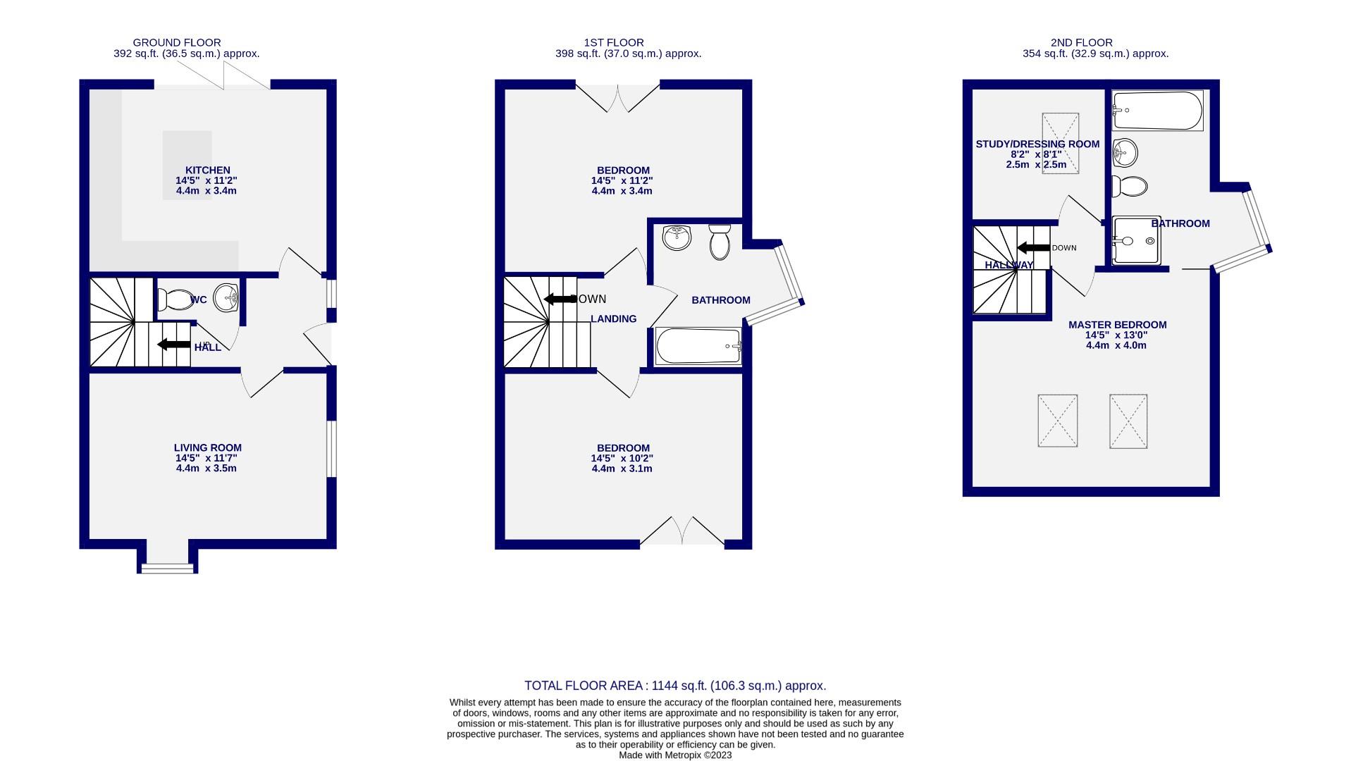 Floorplans For Grosvenor Road, Off Bootham, York