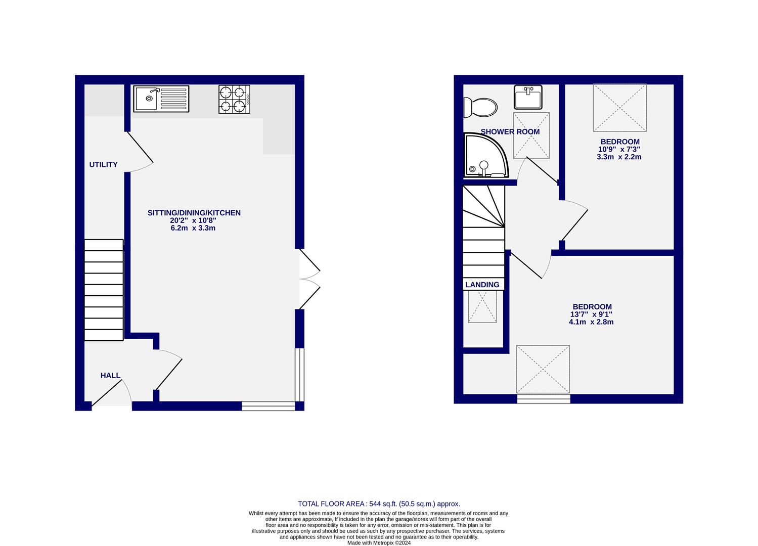 Floorplans For Apartment C, The Crescent, York, YO24 1AW