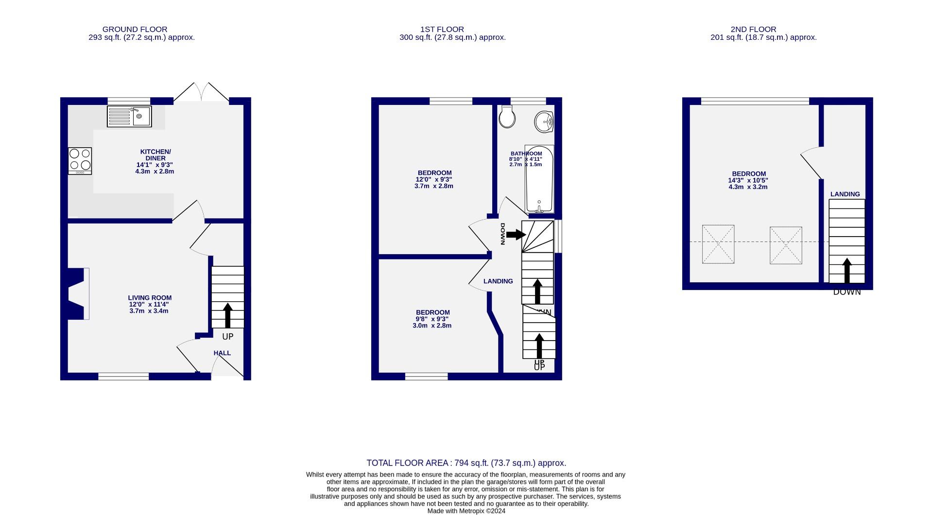 Floorplans For Curzon Terrace, York