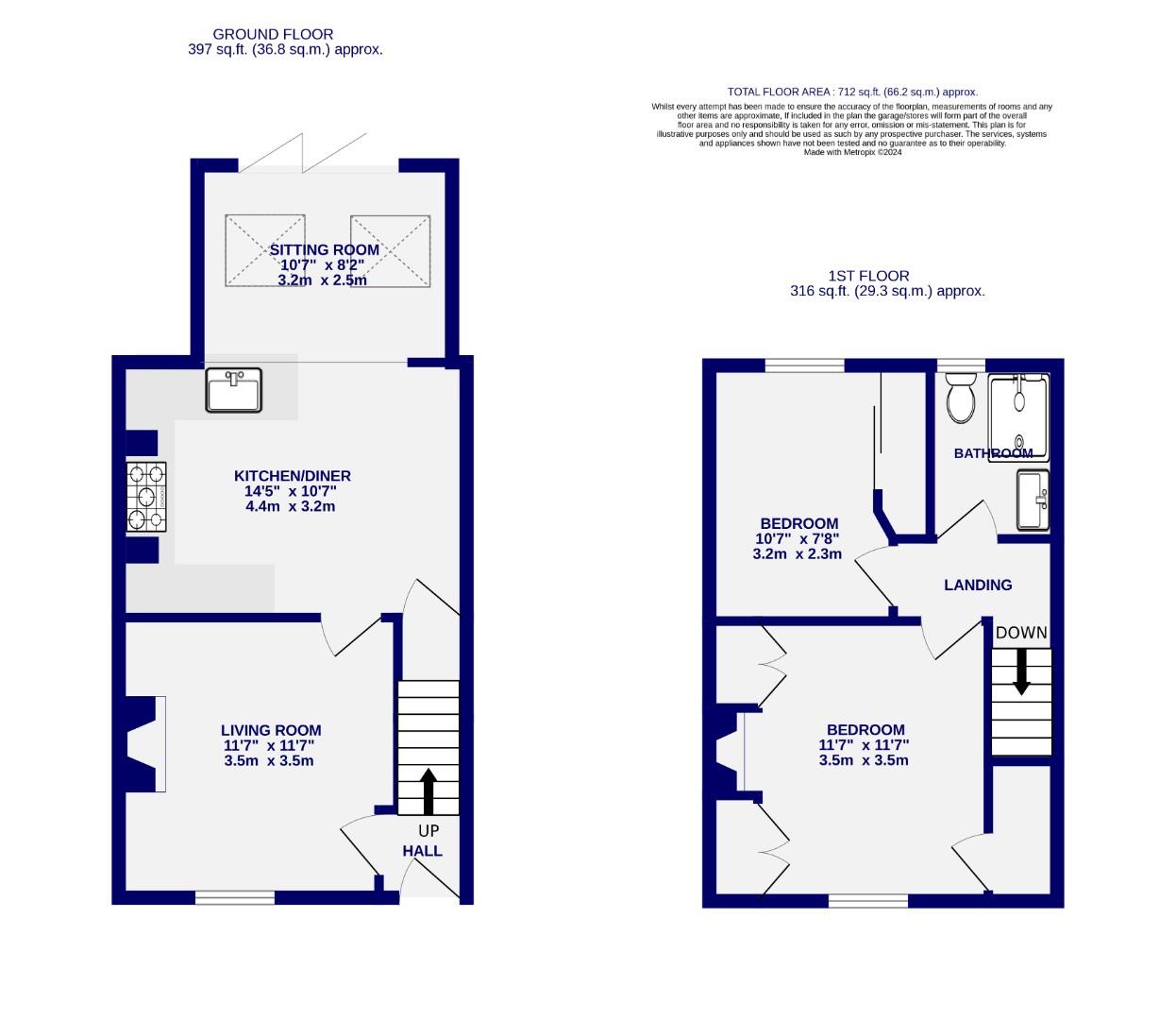 Floorplans For The Terrace, Rufforth, York