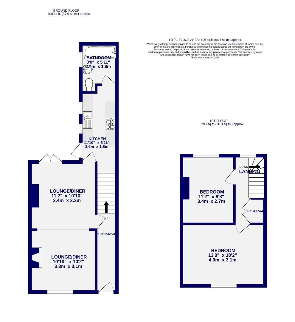 Floorplans For Milner Street, Acomb, YORK