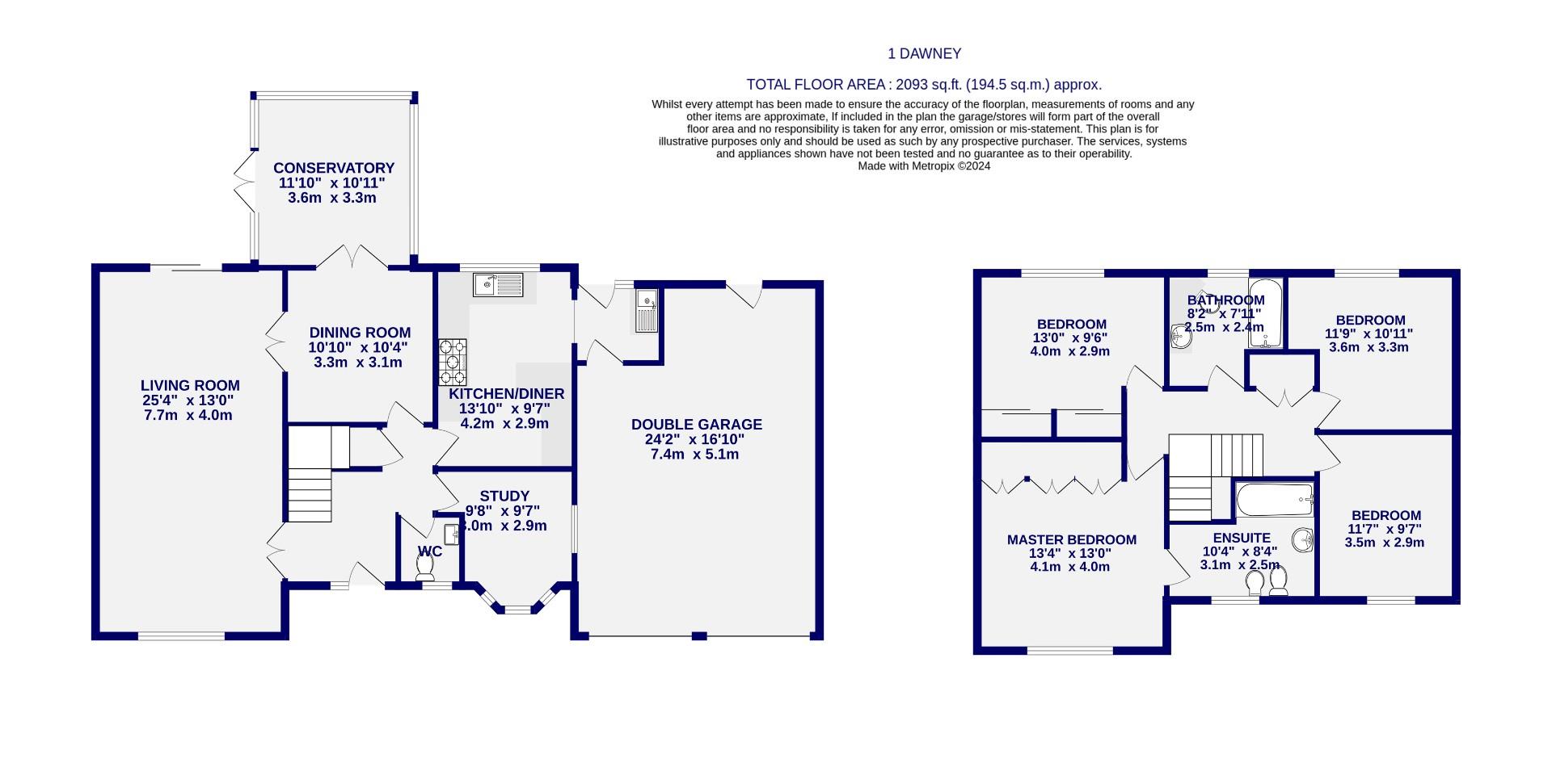 Floorplans For Dawnay Garth, Shipton By Beningbrough, York