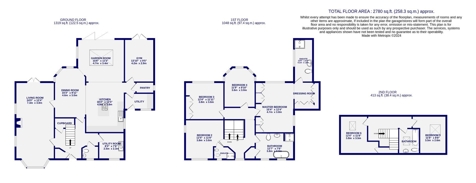 Floorplans For Well House Close, Long Marston, York