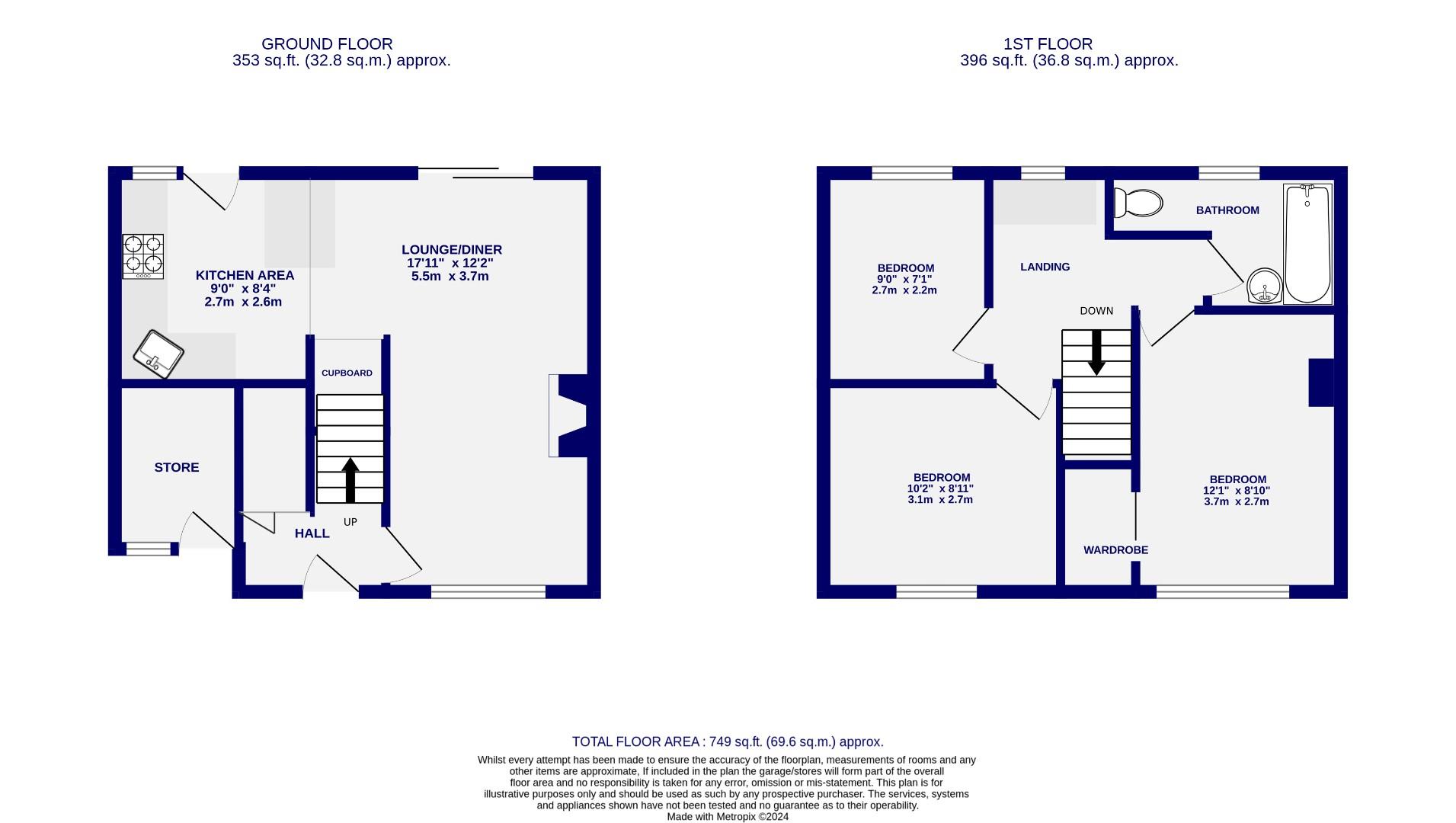 Floorplans For Dijon Avenue, Acomb, YORK