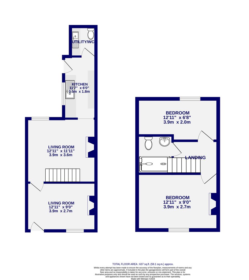 Floorplans For Herbert Street, Lawrence Street, York, YO10 3EJ