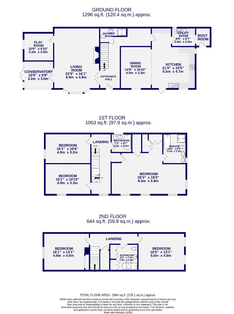 Floorplans For Well House Close, Long Marston, York