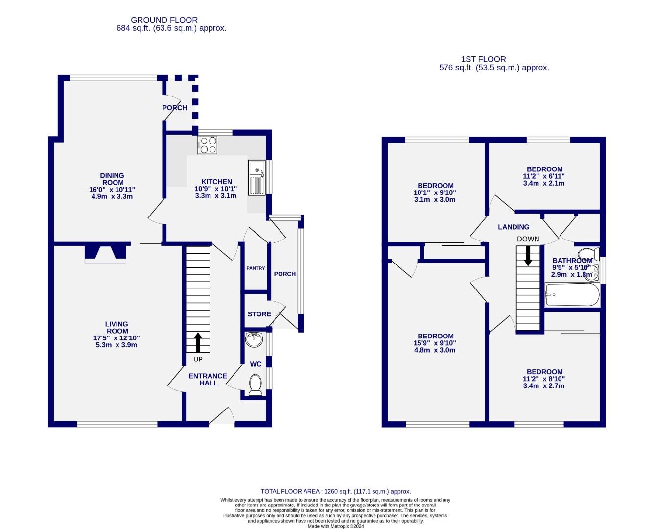 Floorplans For Pear Tree Close, Huntington, York