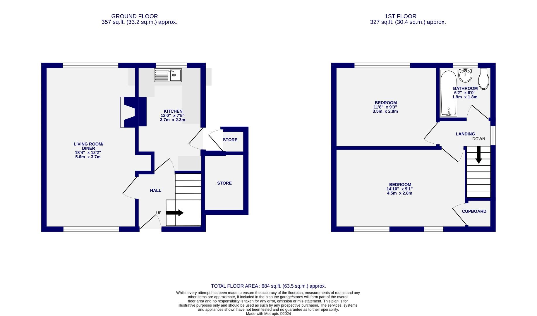 Floorplans For Marston Avenue, Acomb, York