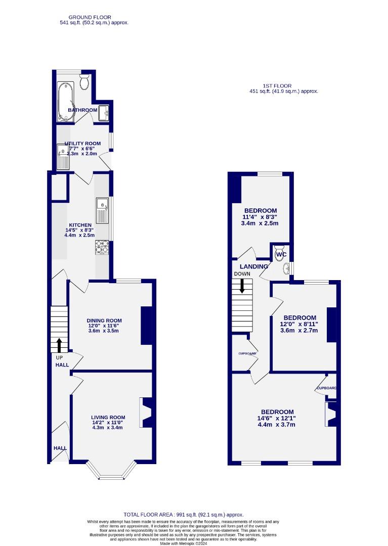 Floorplans For Lindley Street, Holgate, York