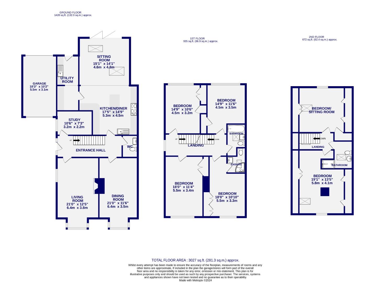 Floorplans For Back Lane, Bilbrough, York