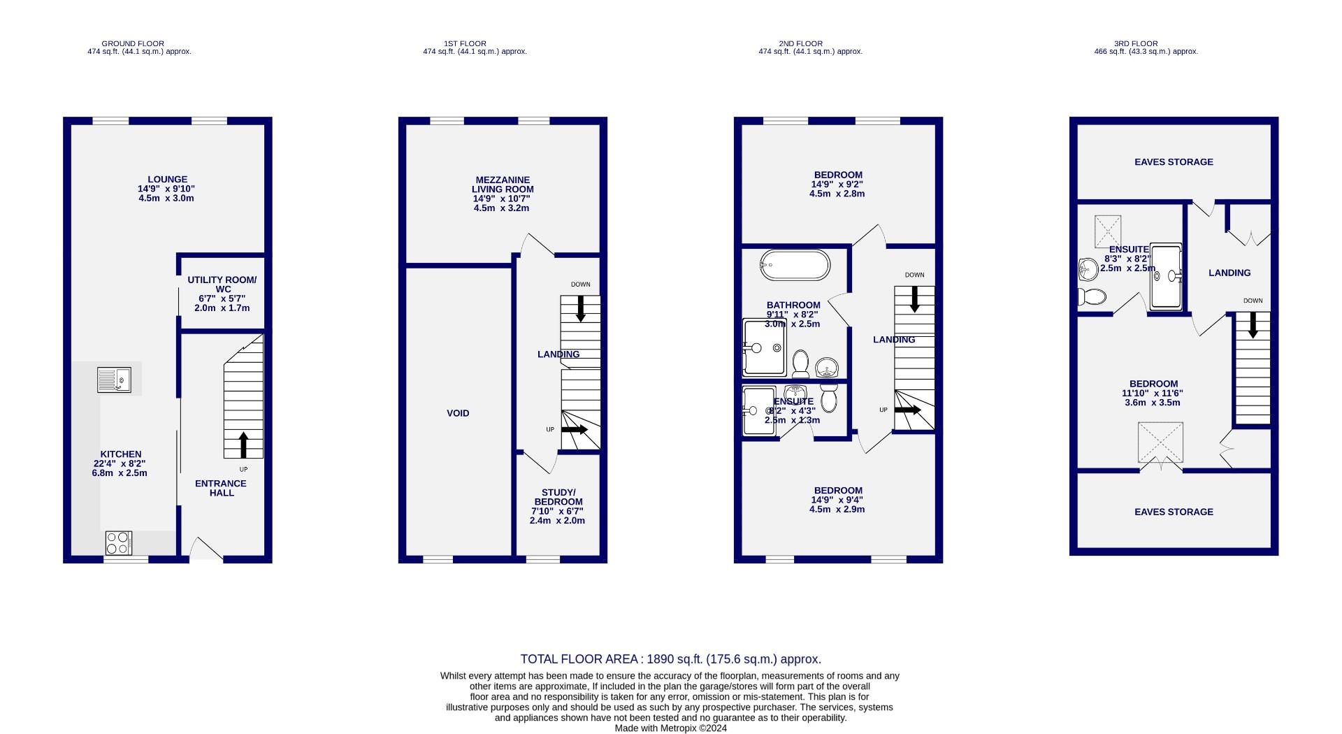 Floorplans For The Old Malt Kiln, Tockwith