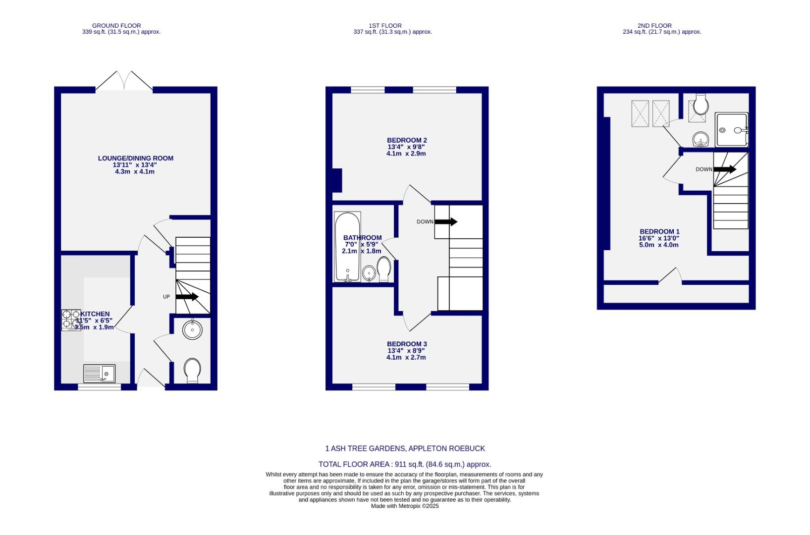 Floorplans For Ash Tree Gardens, Appleton Roebuck, York