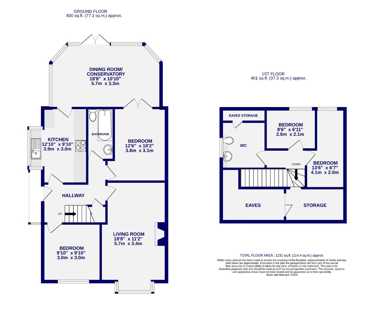 Floorplans For Middlewood Close, Rufforth, York